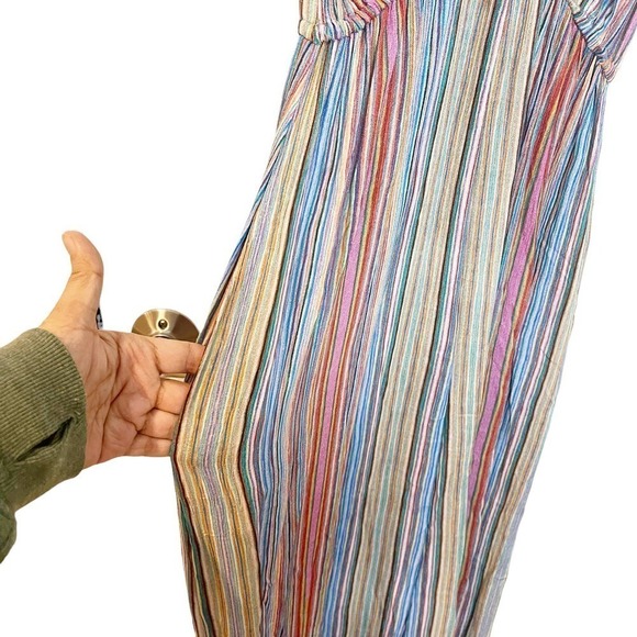 NEW Anthropologie Conditions Apply Stripe V-Neck Jumpsuit Pockets Size XS - Picture 10 of 11